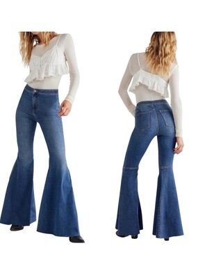 Free People Just Float On  Flare High Rise Denim Jeans